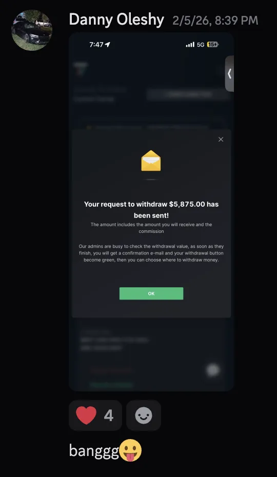 Student withdrawal - $5,875
